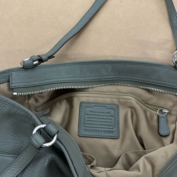 COACH PARK LEATHER CARRIE TOTE F29898 SILVER/OLIVE - Picture 7 of 8